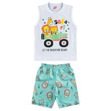 Kit 6 Conjuntos Roupa Infantil Menino Shorts e Regatas de Verão Calor Praia - Multicolorido - Visão 6