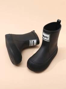 女士雨鞋,半休閒時尚的黑色中筒工作靴,具有防滑防水功能,適用於園藝和戶外活動 - 黑色 - 查看 5