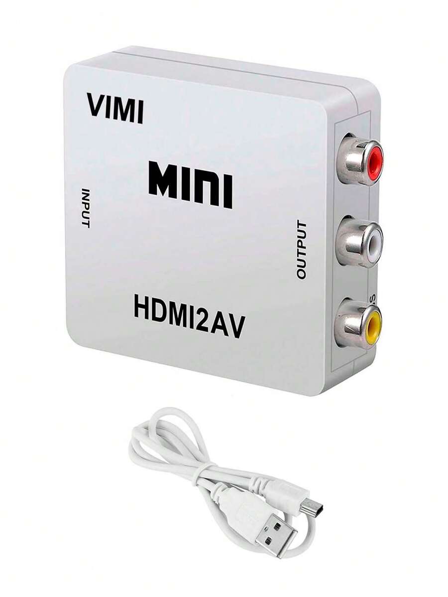 Convertidor De A RCA - AV Audio Vídeo Adaptador Para TV - Blanco - Ver 1