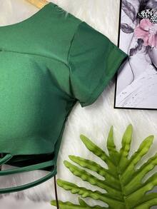 Women Tops - 墨綠色 - 查看 3