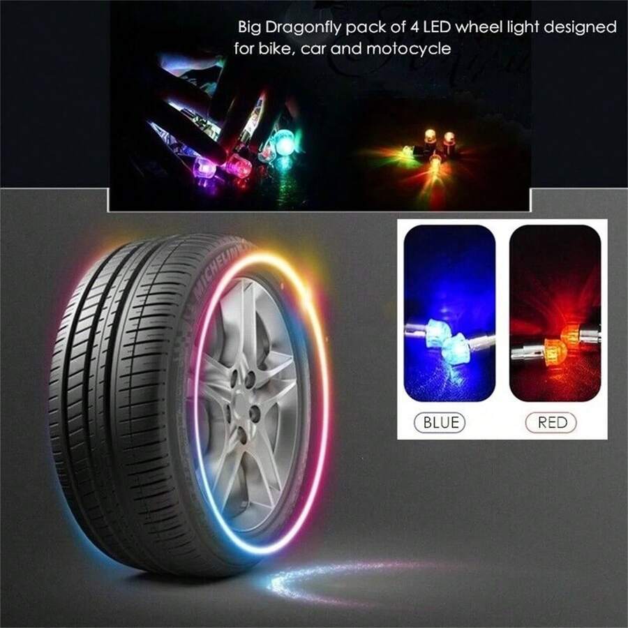 2pcs LED Bike Motorcycle Wheel Tire Lamp/ Car Wheel Spoke Light Valve