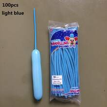 100 Globos Largos De Color Azul Claro, Material De Látex. - azul claro - Ver 1
