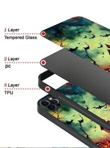 1pc Colored Pumpkin-shaped Phone Case, Shockproof & Scratch-resistant Soft Tpu Edges, Thin Hard Shell With Lens Cover. Personalized Dark Castle Halloween Theme Phone Protective Cover Compatible With Iphone/samsung/xiaomi/redmi/oppo/oneplus-pumpkin Group