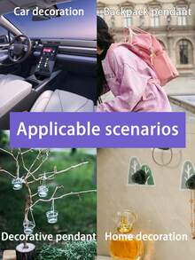 1入組紫色蜻蜓和花環設計汽車飾品/家居裝飾/鑰匙扣/背包飾品,聖誕/萬聖節裝飾品