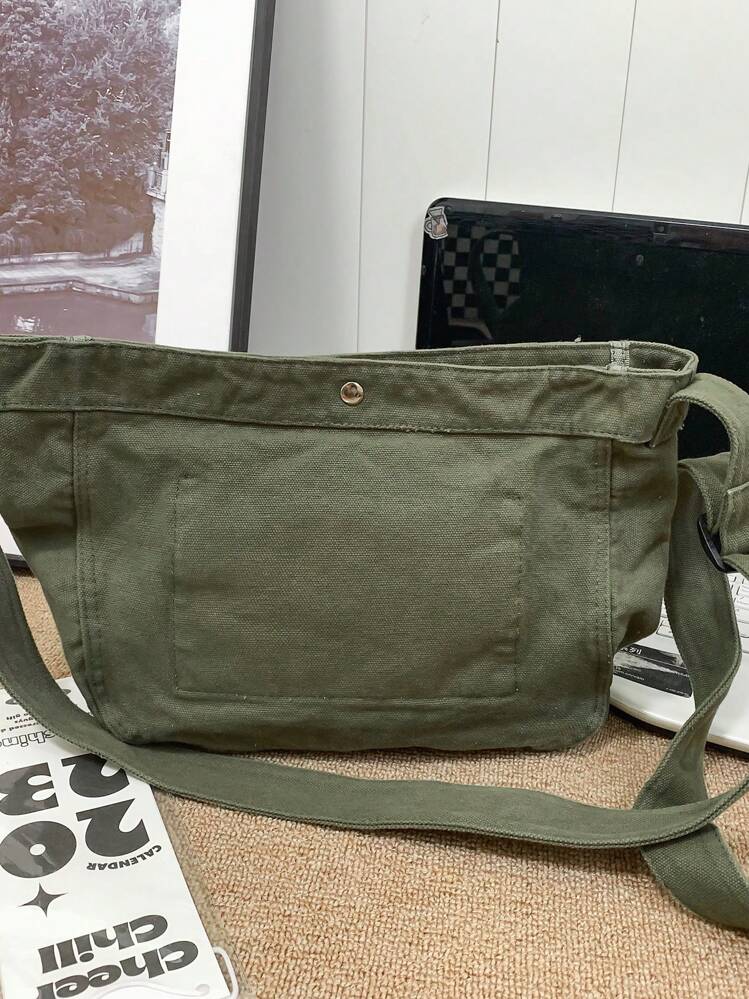 1 Pieza Bolso Bandolera De Lona Para Hobre De Unicolor Inialista Con Correa Ajustable, Odelo Peach Tree | Ode De Ujer | SHEIN España