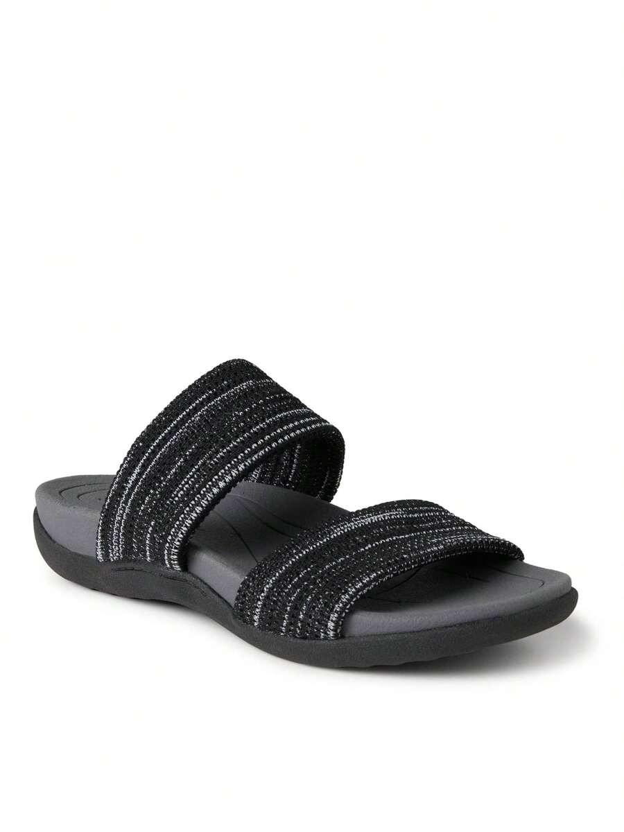 Dearfoams Women's Low Foam Double Band - màu đen - Xem 1