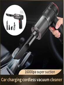 Mini aspiradora de bolsillo para auto y sillones recargable - Negro - Ver 2