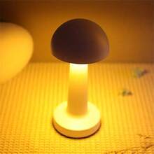 1入金屬復古蘑菇系列桌燈,白色,usb可充電,觸摸控制3色情境燈,適用於酒吧和咖啡店 - 白色 - 查看 3