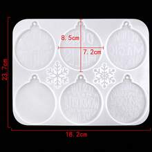 1pc White Round Silicone Mold With 6 Letters For Christmas Theme - White - View 6
