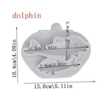 1pc Ocean Series Mermaid, Dolphin, Turtle, Sea Horse, Fish Silicone Mold For Cake Decorating, Candy, Chocolate, Kitchen Accessories, Baking Tool - light grey - View 10