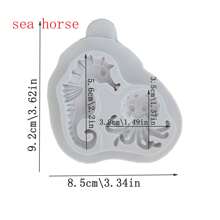 1pc Ocean Series Mermaid, Dolphin, Turtle, Sea Horse, Fish Silicone Mold For Cake Decorating, Candy, Chocolate, Kitchen Accessories, Baking Tool - light grey - View 8
