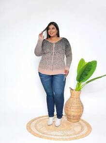 Plus Size Cardigans - Rusty Rose - View 2