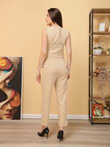 Women Two-piece Outfits - 米色 - 查看 5