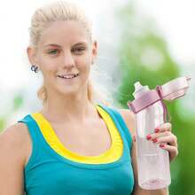 1 Pieza Botella De Agua Morada Con 1 Pieza De Accesorio En Forma De Fruta - Morado - Ver 4