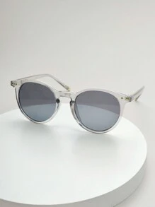 1 chiếc kính mắt nam tròn thời trang, phụ kiện kính râm thường ngày, phụ kiện đi biển, kính râm phong cách đường phố, phù hợp với áo len, áo khoác, áo nỉ, áo hoodie, quần da và quần cargo cho kỳ nghỉ hè ở bãi biển, hoạt động ngoài trời, du lịch. - Màu xám đen - Xem 2