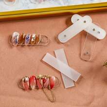 美甲双面胶带 30片/张，亚克力可穿戴美甲展示架，未修剪无痕胶水美甲沙龙工具双面胶带配件，用于展示美甲贴片颜色，美甲用品，美甲工具，美甲艺术工具，返校季，美甲，美甲工具，用于按压式美甲 - 紅色 - 查看 6