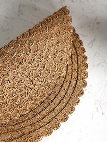 2pcs Simple Style Camel Flower Shaped Insulated Placemat For Home Kitchen, Dining Room, Restaurant, Hotel, Farmhouse, Country Style Party Decoration, Wedding, Banquet, Centerpiece, Natural Material - Camel - View 4