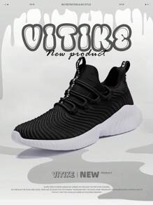 Kids Sneakers  Boy Girls Tennis Sport Running Sports Shoes Casual Walking Fashion Sneakers Black - 黑色 - 查看 1