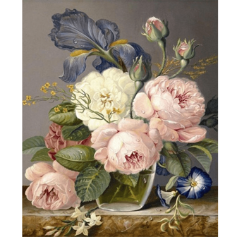 Pintura por números para principiantes adultos y niños. Kits de pintura por números en lienzo sin marco, Pinturas acrílicas de flores de regalo DIY para decoración del hogar en pared de 16x20 pulgadas