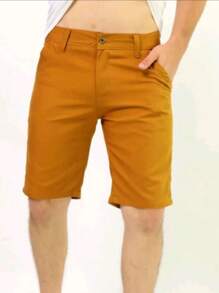 Men Shorts - 駝色 - 查看 2