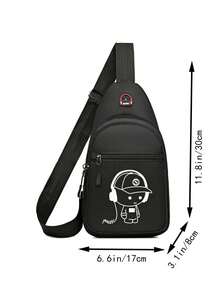 胸包男士包单肩斜挎包休闲斜挎包防水牛津布胸前斜挎包背包小男士包 - 彩色 - 查看 6