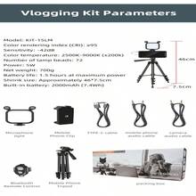 Điện thoại thông minh Video Bộ dụng cụ , Bộ dụng cụ , Bộ dụng cụ , Với Microphone Ánh sáng Giá ba chân Có thể Mở rộng Điện thoại Kẹp Điều khiển từ xa Tương thích với - màu đen - Xem 9