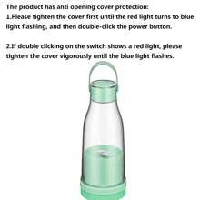 1 licuadora portátil recargable, taza de jugo de mano, botella de jugo de mano de plástico simple para el hogar - Verde - Ver 8