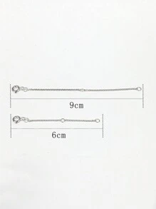1入組6cm及1入組9cm粗面925銀鍍金伸縮鏈項鍊手鍊珠寶輔助增長功能diy配件,蕭邦鏈