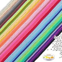 10/20/30 串 6 毫米随机颜色粘土珠聚合物粘土黑石珠扁平圆盘珠和字母珠用于手链珠宝制作 DIY 项链耳环 - 彩色 - 查看 12