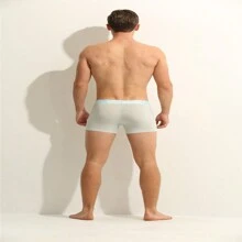 Men's Underwear Ice Silk 3d Pouch Boxer Briefs Ultra-thin Breathable Seamless Trunks, Summer - Baby Blue - View 2