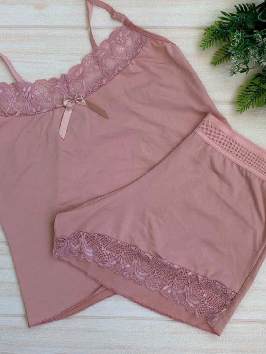 Women Pajama Sets - 藕粉色 - 查看 1