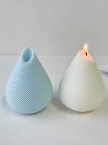 1 件幾何水滴形矽膠模具,適用於 Diy 蠟燭、肥皂、香薰石膏、香石飾品研磨工具,購買兩個更超值 - 白色 - 查看 1
