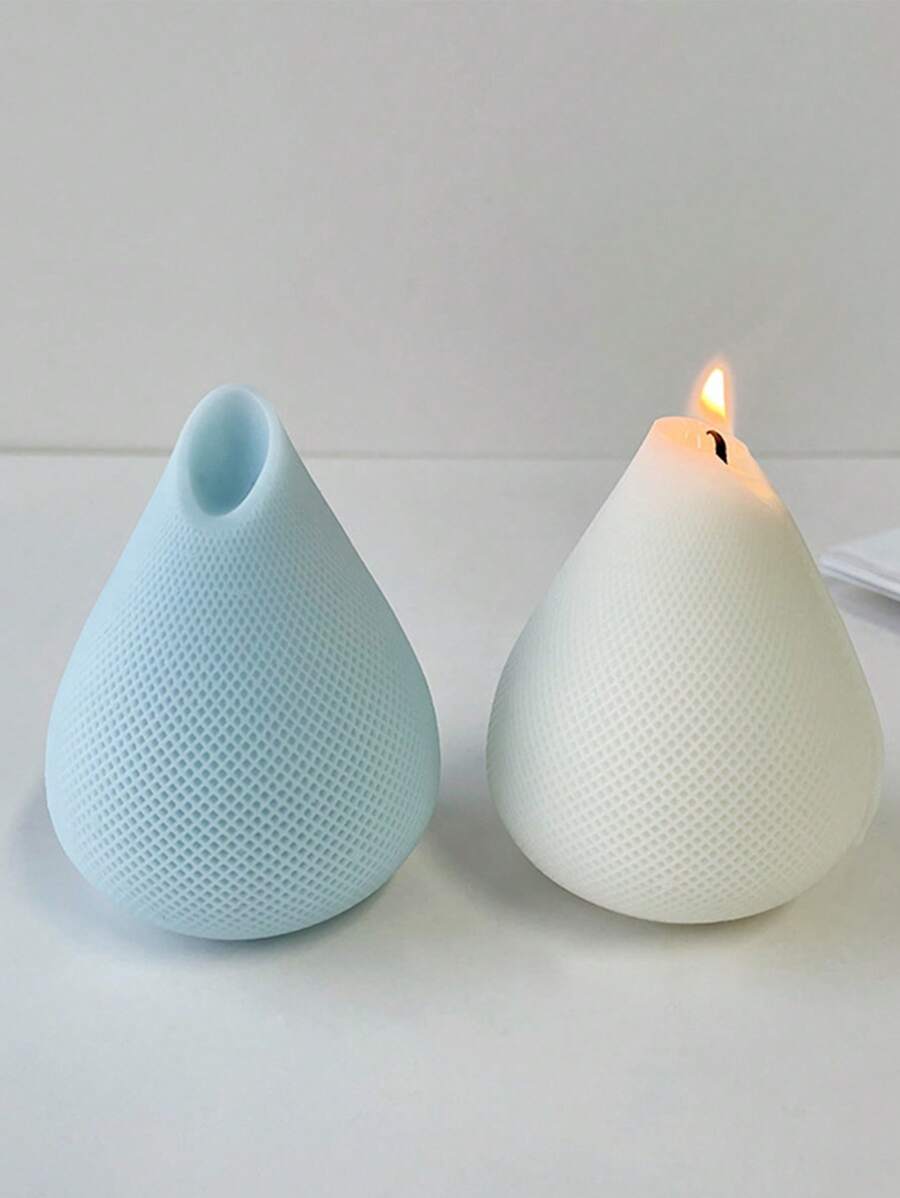 1 件幾何水滴形矽膠模具,適用於 Diy 蠟燭、肥皂、香薰石膏、香石飾品研磨工具,購買兩個更超值 - 白色 - 查看 1