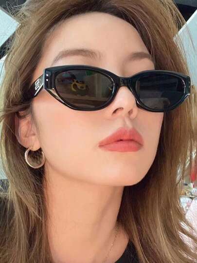 1pc Cat Eye Sunglasses For Women/Men, Round Face, Fashionable, Anti-Uv, Summer Sunglasses Beach Sun Glasses Beach Accessories For Women Sun Glasses Sunglasses Shades Basics And Suit For Sweater Jeans Sweatpants Hoodie Jackets Dress And Long Sleeve Shirt Fashionable Shade Elegant Outfit Family Outings Travel Vacation Holiday For Summer Beach Vacation,Outdoor,Travel