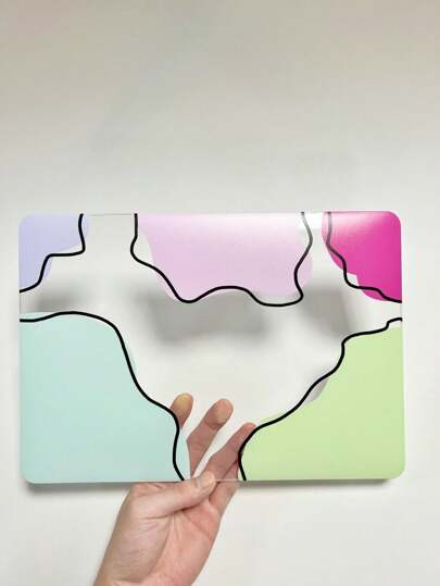 غطاء شفاف لاب توب بطراز موراندي ، كتل ألوان انتزاعية ، بطراز الفنان ، غطاء صلب متوافق مع ماك بوك