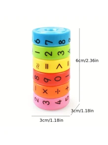 Random Color Magnetic Magic Cube Arithmetic Puzzle Cube, Colorful Mathematic Number Toy For Kids Learning Addition Subtraction Multiplication Division - Multicolor - View 7