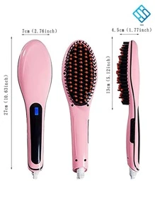 Cepillo Alaciador Para Cabello Peine Electrico Plancha De Ceramica Caliente Para Pelo Antiestatico Temperatura Ajustable Pantalla LED