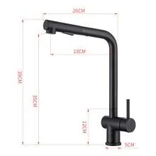 1 件 304 不銹鋼抽拉式廚房水龍頭,可旋轉和伸縮,適合家庭水槽使用 - 黑色 - 查看 4