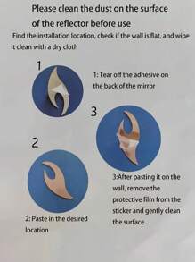 5pcs Heart Shaped Mirror Decoration Stickers - Silver - View 5