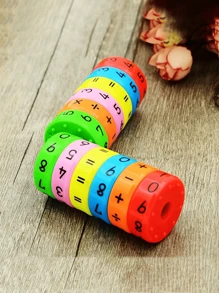 Random Color Magnetic Magic Cube Arithmetic Puzzle Cube, Colorful Mathematic Number Toy For Kids Learning Addition Subtraction Multiplication Division - Multicolor - View 1
