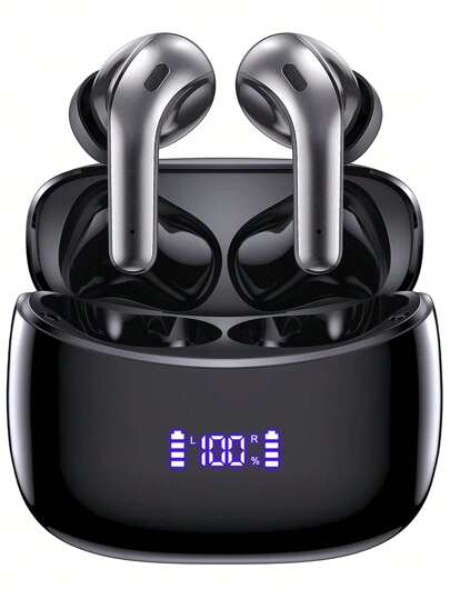 X15 In-Ear Headphones, 60 Hours Super Long Battery Life, Bluetooth 5.3, With LED Power Display And Microphone, Suitable For Smartphones, Gaming Consoles, Computers, Laptops And Sports Devices