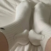 2pairs Women's Magnetic Personalized Mid Calf Socks In Solid Color, Suitable For Daily Wear - White - View 5