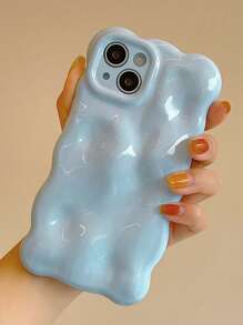 1pc Ins Style Shockproof Tpu Phone Case With Meteorite Pattern, Compatible With Iphone - Baby Blue - View 2