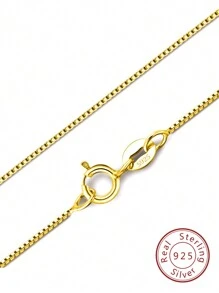 925 纯银链条项链，适合女士女孩，方形链条龙虾爪扣 - 超薄坚固项链 16/18/20/22/24 英寸，FOREVER QUEEN 出品