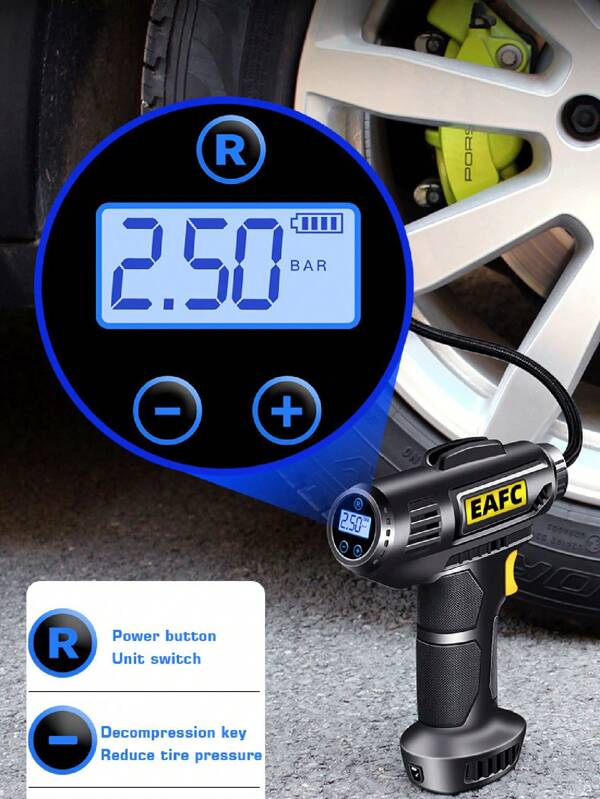 120W Portable Car Air Compressor, Wireless Handheld Car Inflatable Pump Electric,Automobiles