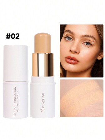  1 pieza resaltador en barra de base Maxfine Contour Stick, bronceador, polvo mate, Natural, duradero, para uso diario