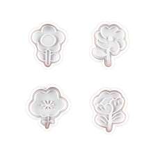 4pcs Sunflower & Marigold Flower Shaped Cookie Cutter With Spring Stamp, For Diy Baking Tools - Flower (A) - View 3