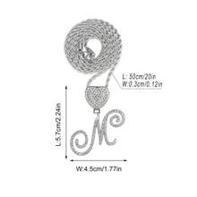 銀色連鎖字母吊墜項鍊,精緻字母吊墜附有a到z的不對稱字母陳述,不對稱字母頸鏈,禮品盒包裝 - 銀色 - 查看 5