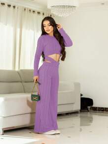 K&K FASHION Women Two-piece Outfits - 紫丁香色 - 查看 3