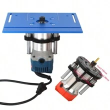 Un Conjunto De Juego Para Levantar El Router En Azul Y Placa De Router De Aluminio Para La Mesa Universal De Enrutador De Carpintería De 65 Mm, Banco De Trabajo De Mesa De Enrutador Y Máquina De Grabado - Azul - Ver 8